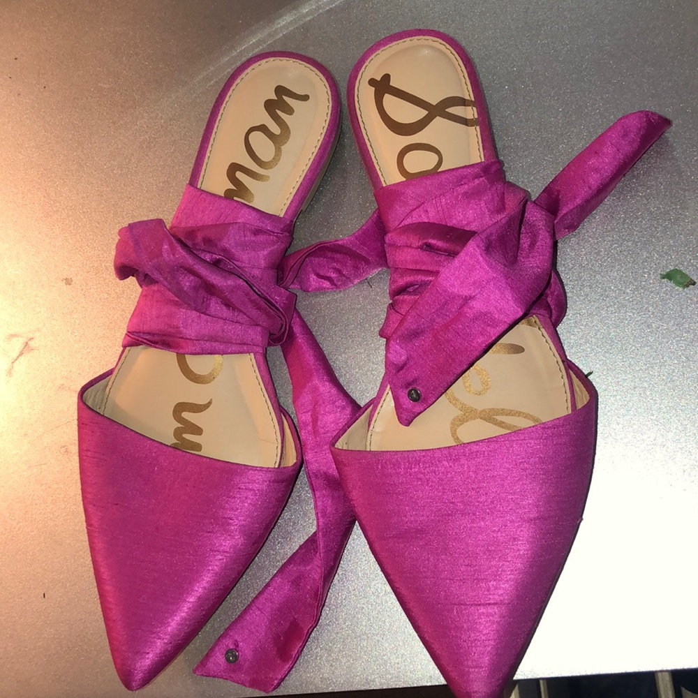 Sam Edelman silk fuchsia flats size 9